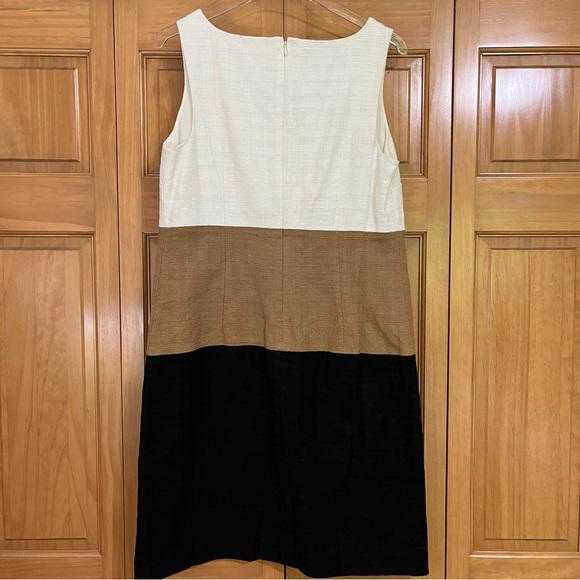 Talbots Color Block Neutrals Cotton Dress Size 6 - Picture 3 of 6